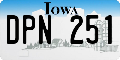 IA license plate DPN251