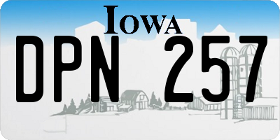 IA license plate DPN257