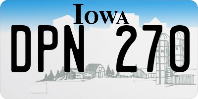 IA license plate DPN270