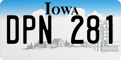 IA license plate DPN281