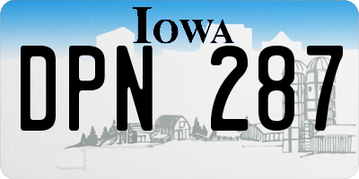 IA license plate DPN287