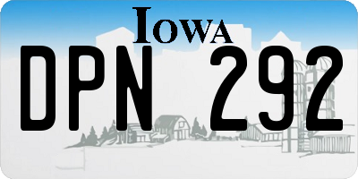 IA license plate DPN292