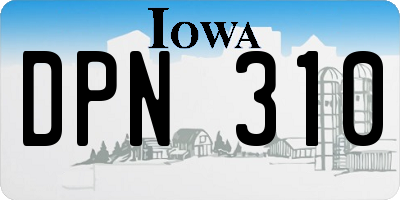 IA license plate DPN310