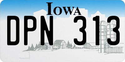 IA license plate DPN313