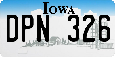 IA license plate DPN326