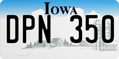 IA license plate DPN350