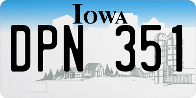 IA license plate DPN351