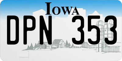 IA license plate DPN353