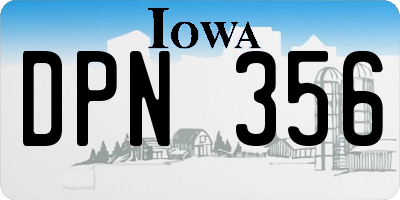 IA license plate DPN356