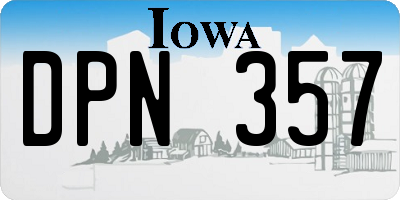 IA license plate DPN357