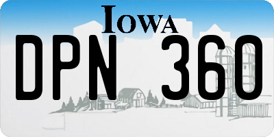 IA license plate DPN360