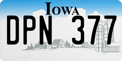 IA license plate DPN377