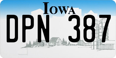 IA license plate DPN387