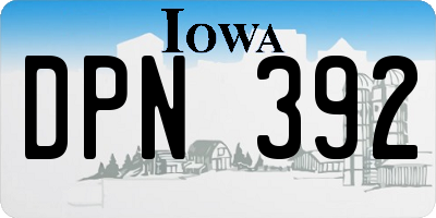 IA license plate DPN392