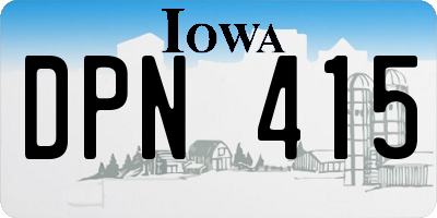 IA license plate DPN415