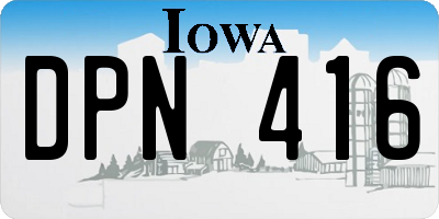 IA license plate DPN416
