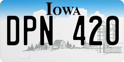 IA license plate DPN420