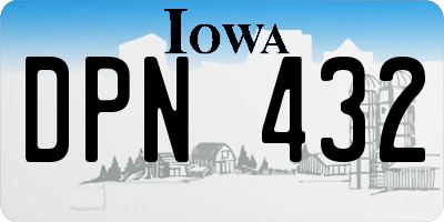 IA license plate DPN432