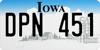 IA license plate DPN451