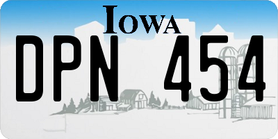 IA license plate DPN454