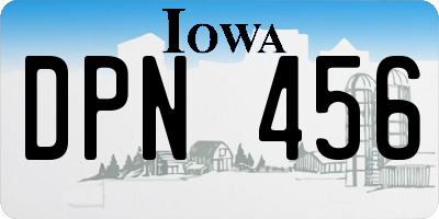 IA license plate DPN456
