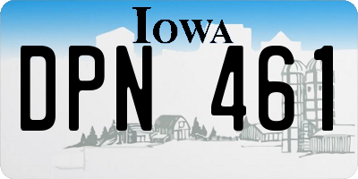 IA license plate DPN461