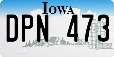 IA license plate DPN473