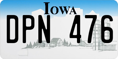 IA license plate DPN476