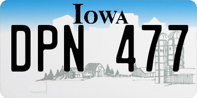 IA license plate DPN477
