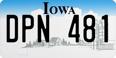 IA license plate DPN481