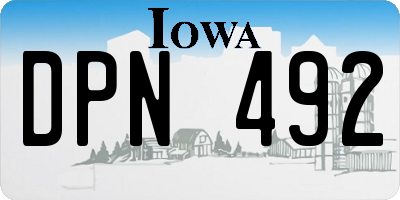 IA license plate DPN492