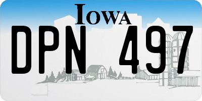 IA license plate DPN497