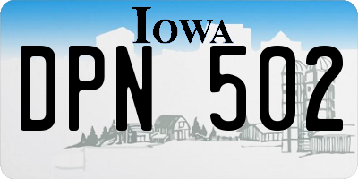 IA license plate DPN502