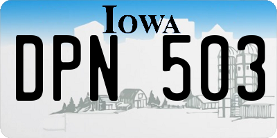IA license plate DPN503