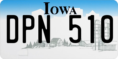 IA license plate DPN510