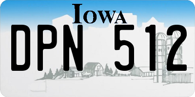 IA license plate DPN512