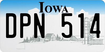 IA license plate DPN514