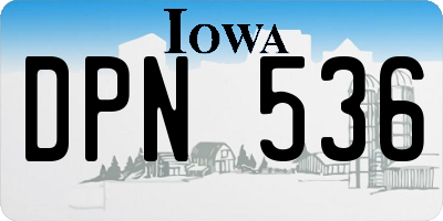 IA license plate DPN536