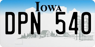 IA license plate DPN540