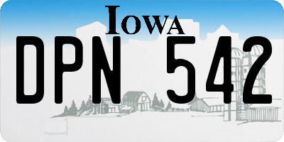IA license plate DPN542