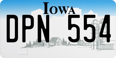 IA license plate DPN554