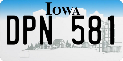 IA license plate DPN581