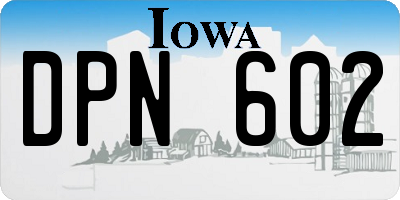 IA license plate DPN602