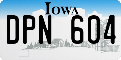 IA license plate DPN604