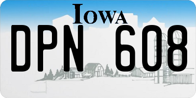 IA license plate DPN608