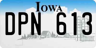 IA license plate DPN613