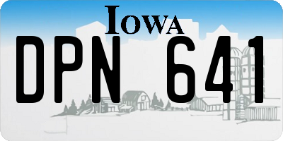 IA license plate DPN641