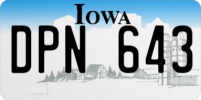 IA license plate DPN643