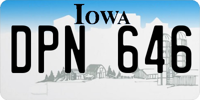IA license plate DPN646