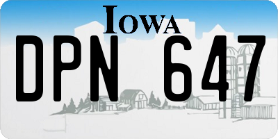 IA license plate DPN647